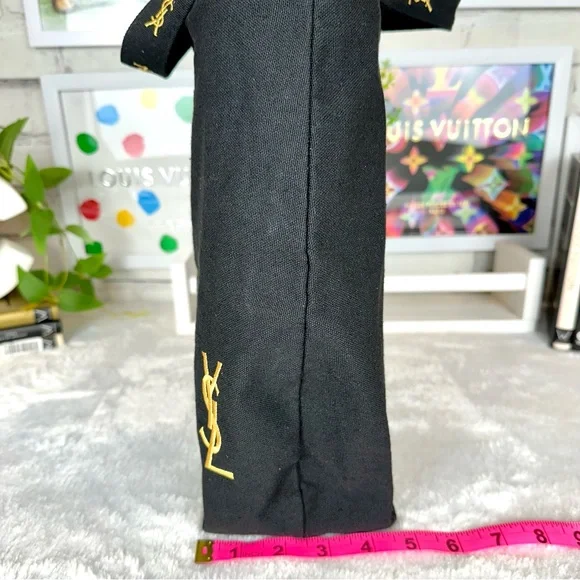 YSL YVES SAINT LAURENT black canvas beauty tote shoulder bag NEW - Picture 9 of 10